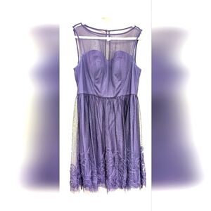 Elegant Purple Mesh Dress Size 1X Prom/Cocktail